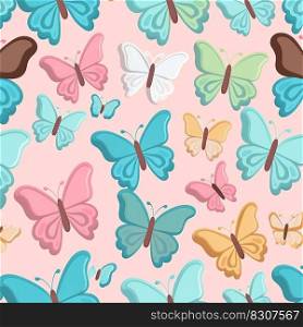 Abstract cartoon pattern of cute butterflys. High quality illustration. An abstract cartoon pattern of cute butterflys