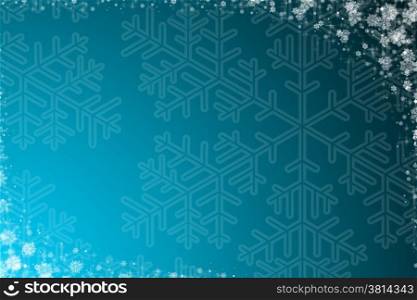 abstract christmas background blue with white snow