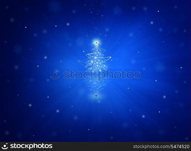Abstract Christmas Background With Tree