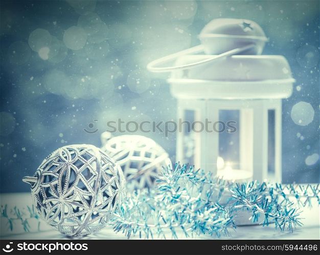 Abstract Christmas backgrounds with lantern and beauty holiday decorations