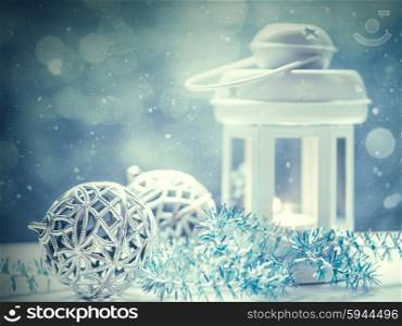 Abstract Christmas backgrounds with lantern and beauty holiday decorations