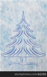 Abstract christmas tree and the words Merry Christmas, christmas card