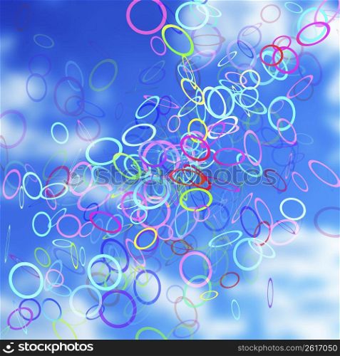 Abstract circle design on sky background