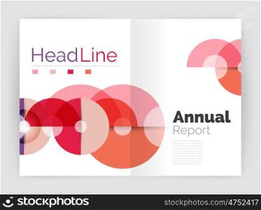 Abstract circles, annual report covers. Modern business brochure templates