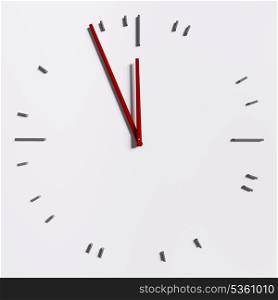 Abstract clock over the white