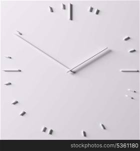 Abstract clock over the white