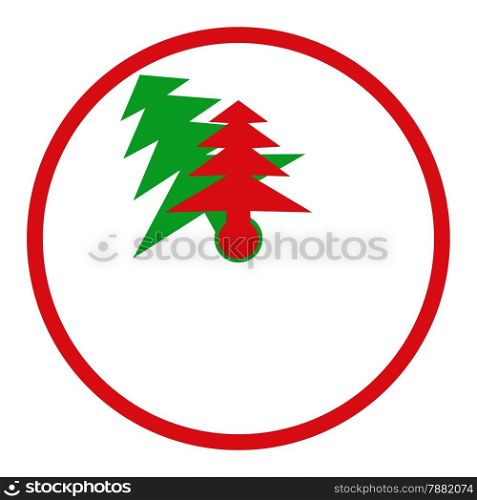 Abstract clock with arrows in the form of fir trees symbolize Christmas