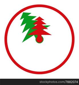 Abstract clock with arrows in the form of fir trees symbolize Christmas