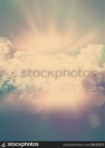 Abstract clouds background with vintage effect added
