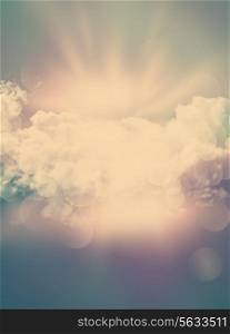 Abstract clouds background with vintage effect added