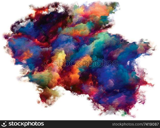 Abstract Color Fragment series. Particle of color on white background for use in art and design.