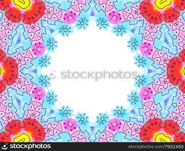 Abstract color pattern frame on white background