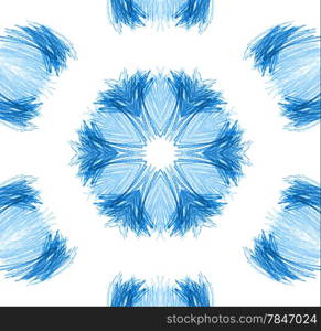 Abstract color pencil drawn pattern on white background