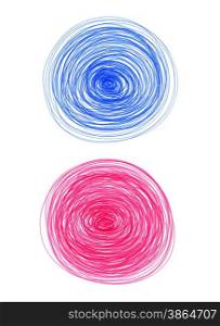 Abstract color round shapes on white background for design
