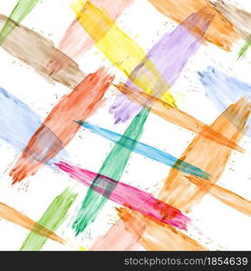 Abstract color seamless watercolor pattern with brush strokes for texture, banners, textiles and simple backgrounds. Flat style.