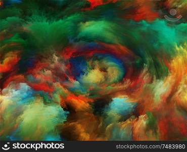 Abstract Color series. Backdrop design of colorful paint in motion on canvas for works on art, creativity and imagination