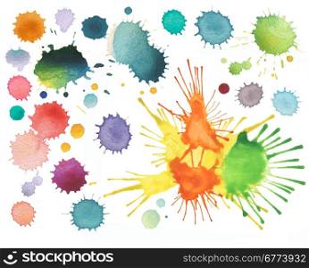abstract color watercolor blot isolated