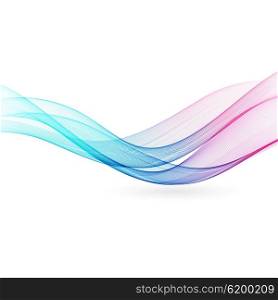 Abstract color wave design element. Abstract blue and purple color wave design element. Blue and purple wave