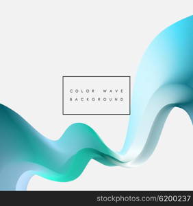 Abstract color wave design element. Abstract color blue wave design element. Blue wave background. Blue curved wave