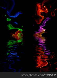 abstract colored smoke in a black background