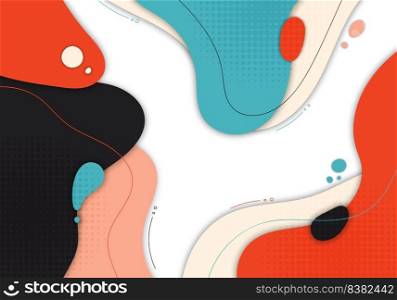 Abstract colorful artwork design decorative style template. Overlapping of minimal vivid colors background. Vector