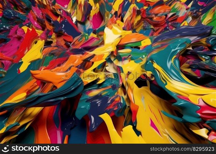 abstract colorful background from smears of oil paint generative ai.