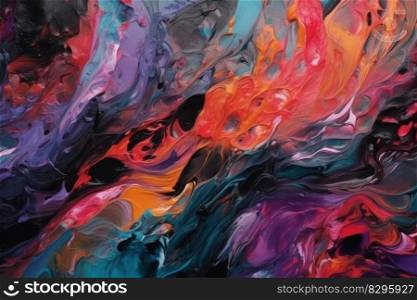 abstract colorful background from smears of oil paint generative ai.