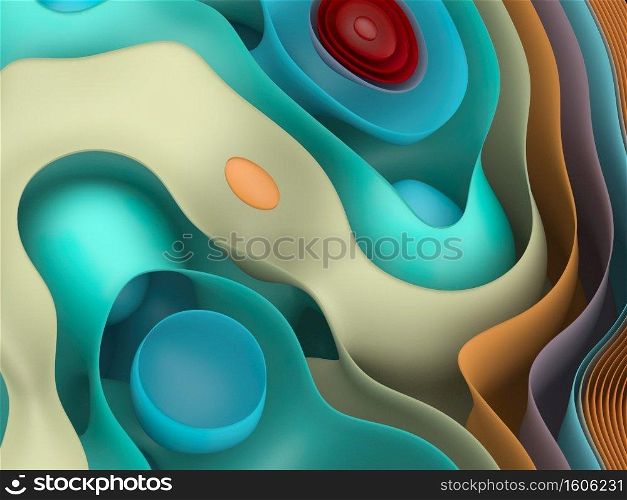 Abstract Colorful Background With Curved Elements
