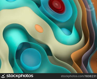Abstract Colorful Background With Curved Elements