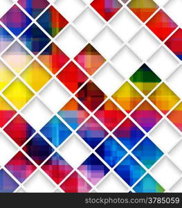 Abstract colorful background with geometrical overlay pattern. &#xA;