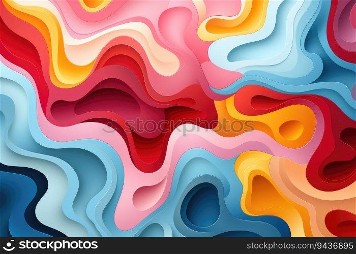 Abstract colorful background with ripples. Generative AI