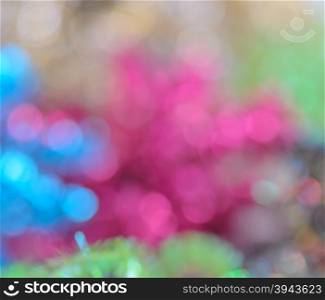 Abstract colorful bokeh background of defocused twinkling lights