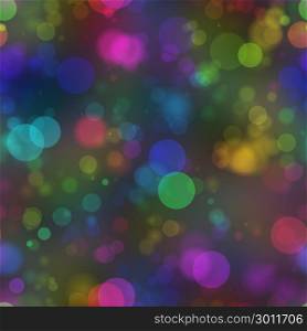 Abstract colorful bokeh light texture as background, seamless pattern.