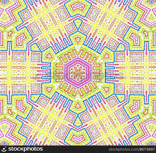 Abstract colorful concentric lines pattern on white background