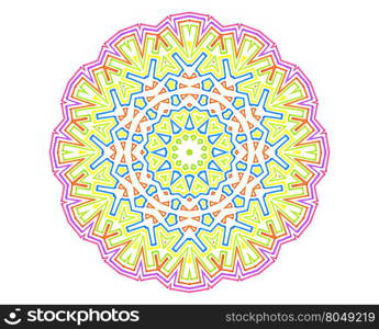 Abstract colorful concentric pattern on white background