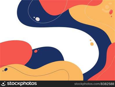 Abstract colorful design template of doodle overlapping artwork style. Vivid style decorative background. Vector