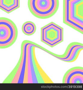 Abstract Colorful Different Symbols on White Background. Abstract Circle Background