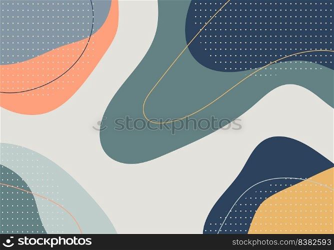 Abstract colorful doodle shapes template design artwork. Overlapping artwork decoration style background. Vector