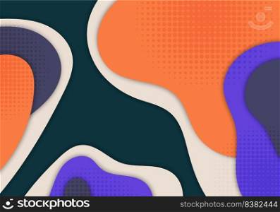 Abstract colorful doodle template design of minimal fluid style. Overlapping artwork template artwork background. Vector