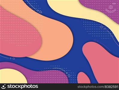 Abstract colorful doodles template design decorative artwork. Overlapping template design background. Vector