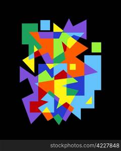 abstract colorful geometric pattern on black