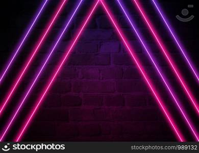 Abstract colorful glowing neon shape in the dark background.