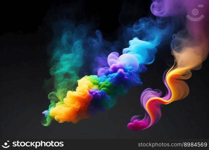 Abstract colorful ink and smoke waves