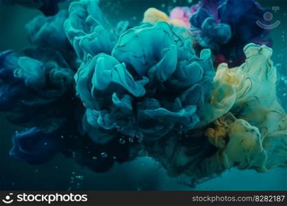Abstract colorful ink flowers. Splash artist. Generate Ai. Abstract colorful ink flowers. Generate Ai