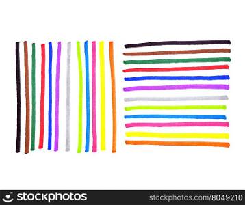 Abstract colorful lines on white background for design