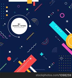 Abstract colorful of geometric pattern as elements design background. Use for poster, artwork, template, cover, annual report. illustration vector eps10