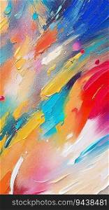 Abstract colorful oil painting on canvas texture. Hand drawn brush stroke, oil color paintings background. Modern art oil paintings with multicolor spectrum. Abstract contemporary art for background