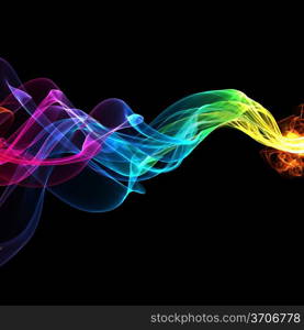 abstract colorful ribbon waves