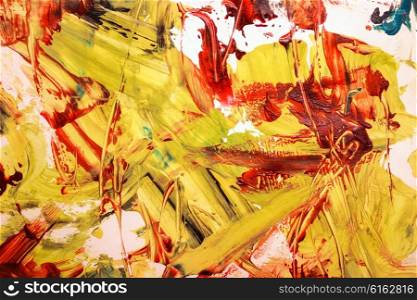 Abstract colorful texture painted with yellow and red colors
