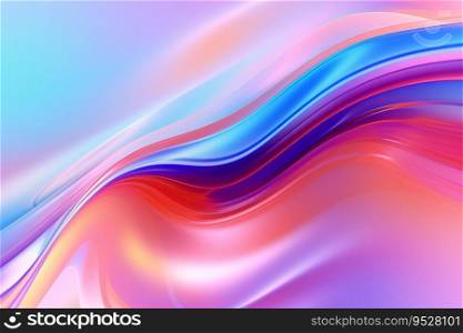 abstract colorful wave background is made up of a fluid iridescent holographic neon curved wave in motion. Generative AI